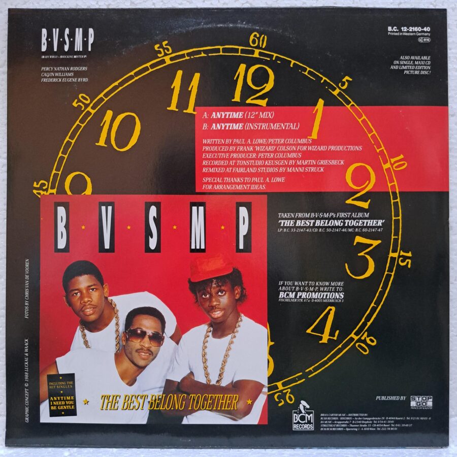 B.V.S.M.P. – Anytime – Disc Vinil MAXI 45 RPM VG+(lotE)