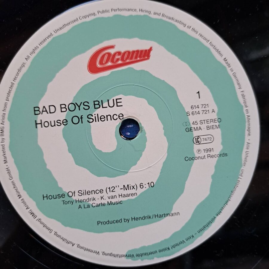 Bad Boys Blue – House Of Silence (1) Bad Boys Blue – House Of Silence – Disc Vinil MAXI 45 RPM VG (lotD)