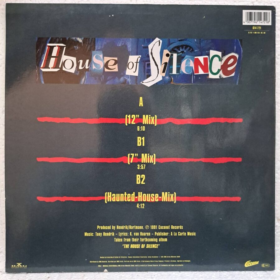 Bad Boys Blue – House Of Silence (3) Bad Boys Blue – House Of Silence – Disc Vinil MAXI 45 RPM VG (lotD)