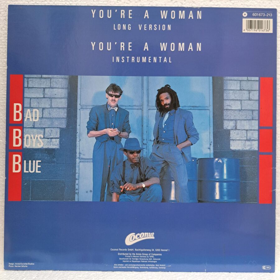 Bad Boys Blue – You're A Woman (Long Version) (2) Bad Boys Blue – You're A Woman (Long Version) Disc VINIL MAXI VG+