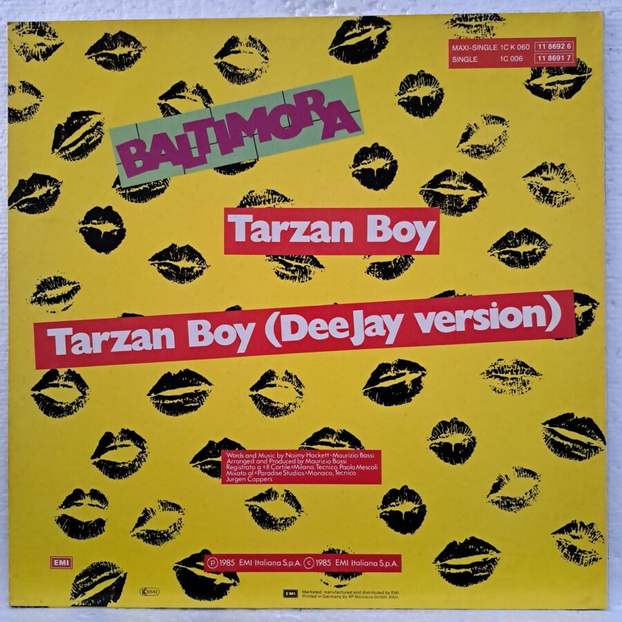 Baltimora – Tarzan Boy (Extended Version) Disc VINIL maxi VG+ (box3) (2) Baltimora – Tarzan Boy (Extended Version) Disc VINIL maxi VG+ (box3)