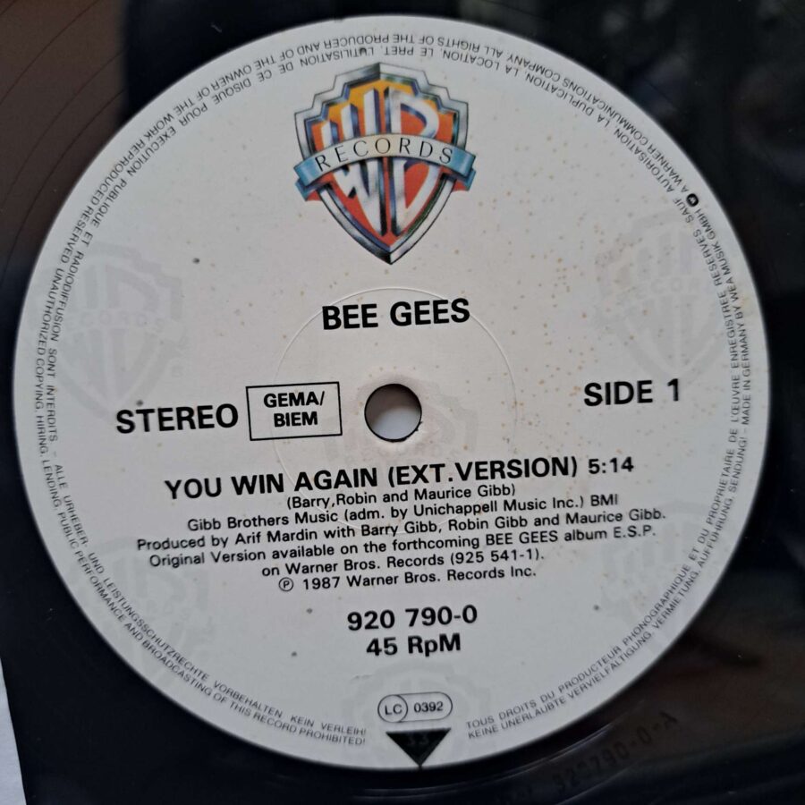 Bee Gees – You Win Again – Disc Vinil MAXI 45 RPM VG+ (lotE)