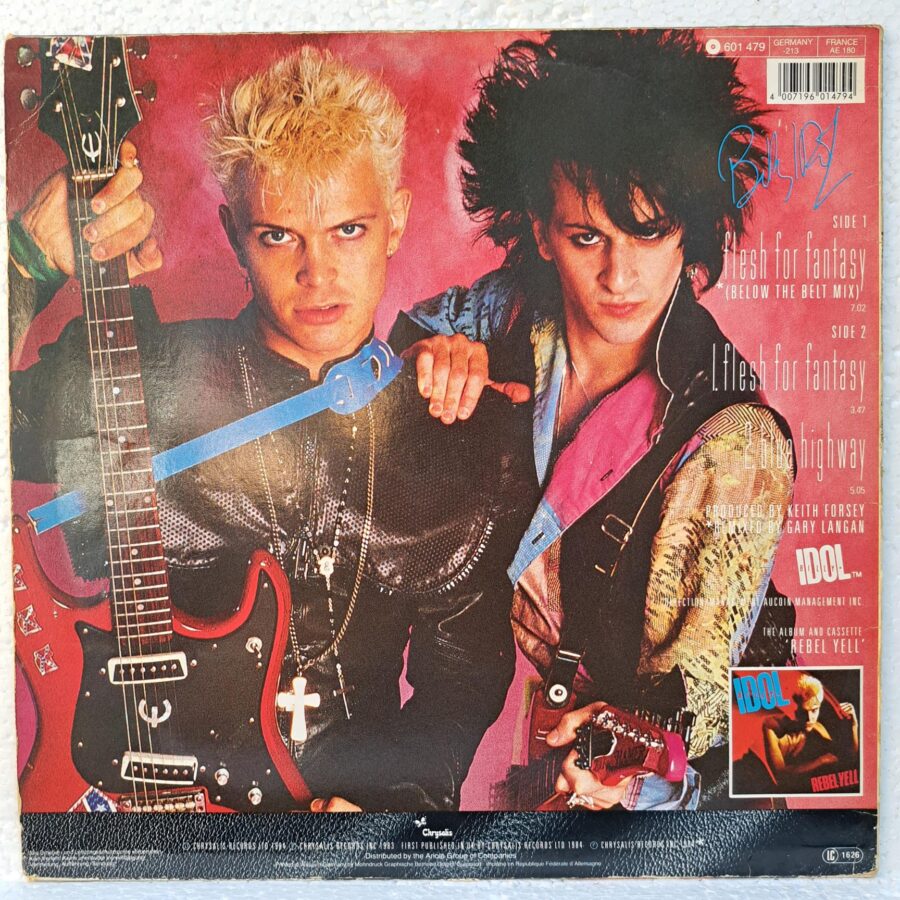 Billy Idol – Flesh For Fantasy (Below The Belt Mix) (2) Billy Idol – Flesh For Fantasy (Below The Belt Mix) Disc Vinil maxi VG (lotC)