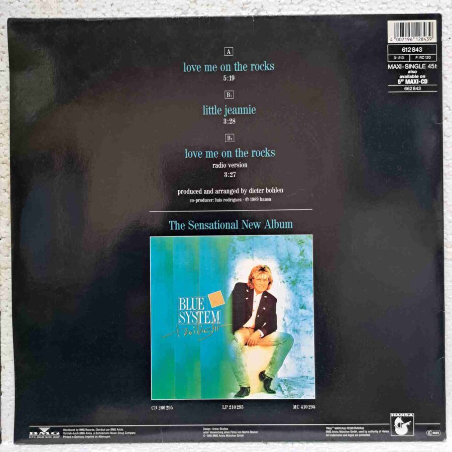Blue System – Love Me On The Rocks – Disc Vinil MAXI 45 RPM VG+ (lotM)