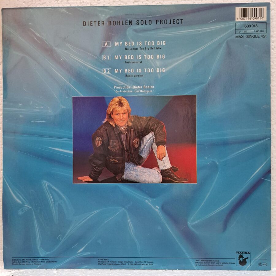 Blue System – My Bed Is Too Big (3) Blue System – My Bed Is Too Big – Disc Vinil MAXI VG VG+ (lotE)