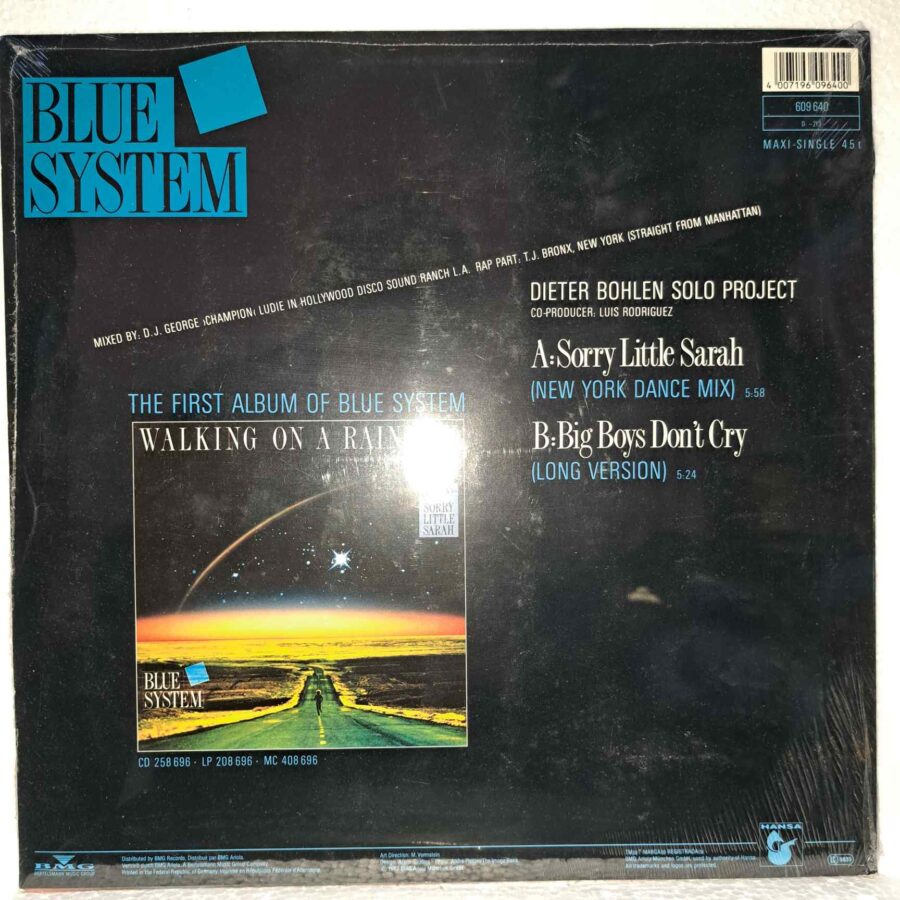 Blue System – Sorry Little Sarah (New York Dance Mix) DISC VINIL maxi VG VG+(boxF) resigilat
