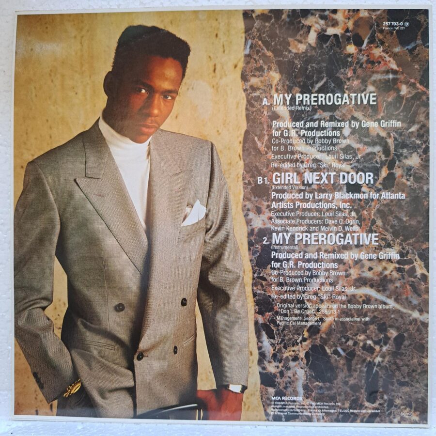 Bobby Brown – My Prerogative (Extended Remix) (3) Bobby Brown – My Prerogative (Extended Remix) – Disc Vinil MAXI 45 RPM VG+ (lotE)
