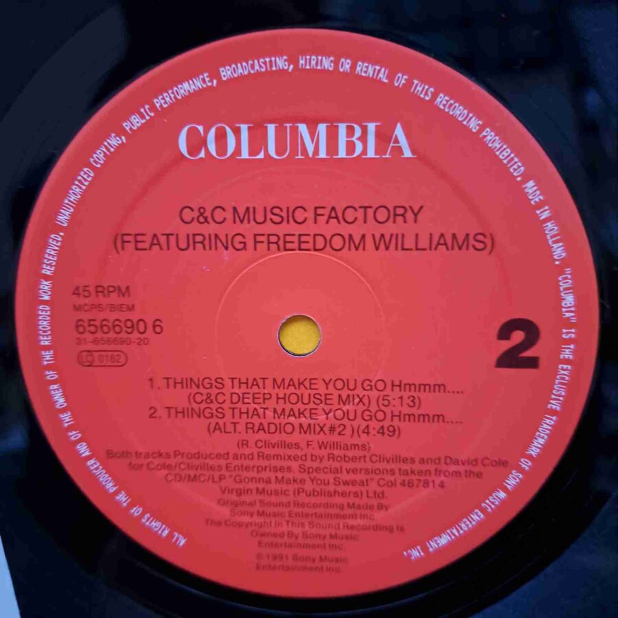C + C Music Factory Featuring Freedom Williams – Things That Make You Go Hmmm.. – Disc Vinil MAXI 45 RPM EX