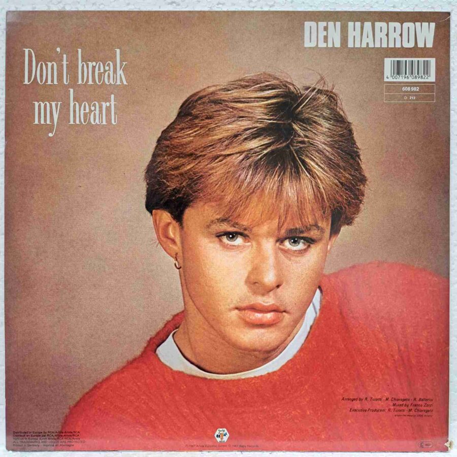 Den Harrow – Don't Break My Heart (3) Den Harrow – Don't Break My Heart – Disc Vinil MAXI 45 RPM VG VG+ (lotA)