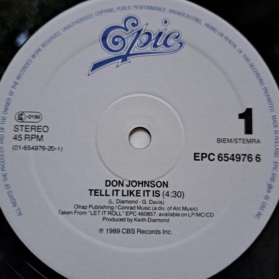 Don Johnson – Tell It Like It Is – Disc Vinil MAXI 45 RPM VG+ (lotE)