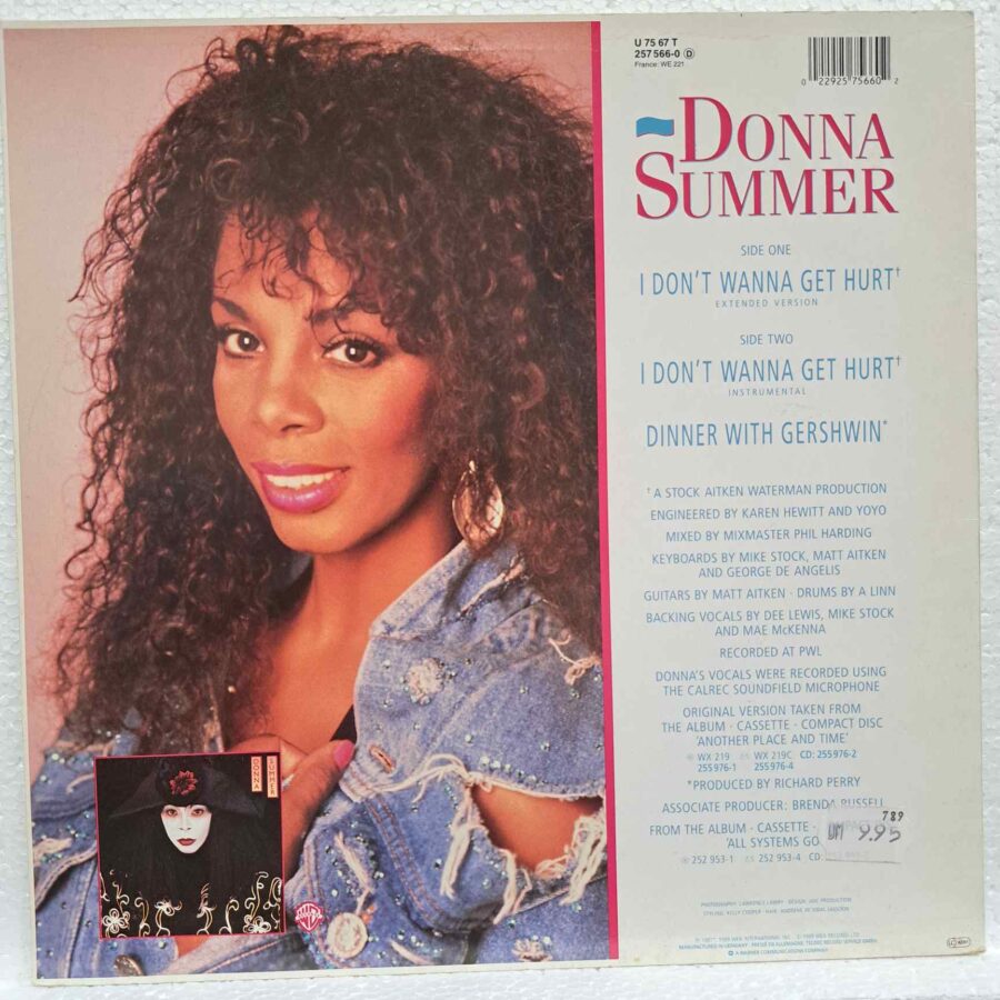 Donna Summer – I Don't Wanna Get Hurt (3) Donna Summer – I Don't Wanna Get Hurt – Disc Vinil MAXI 45 RPM VG+ (lotG)