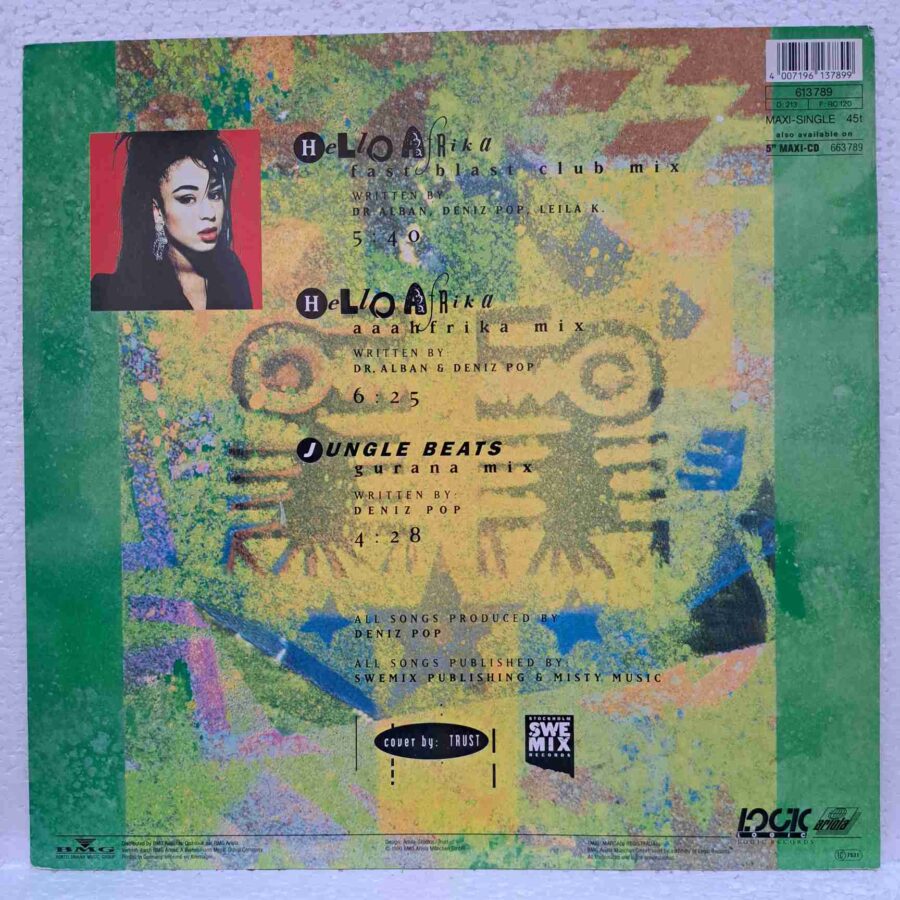 Dr. Alban Featuring Leila K. – Hello Afrika (3) Dr. Alban Featuring Leila K. – Hello Afrika - Disc Vinil MAXI 45 RPM VG+ (lotM)