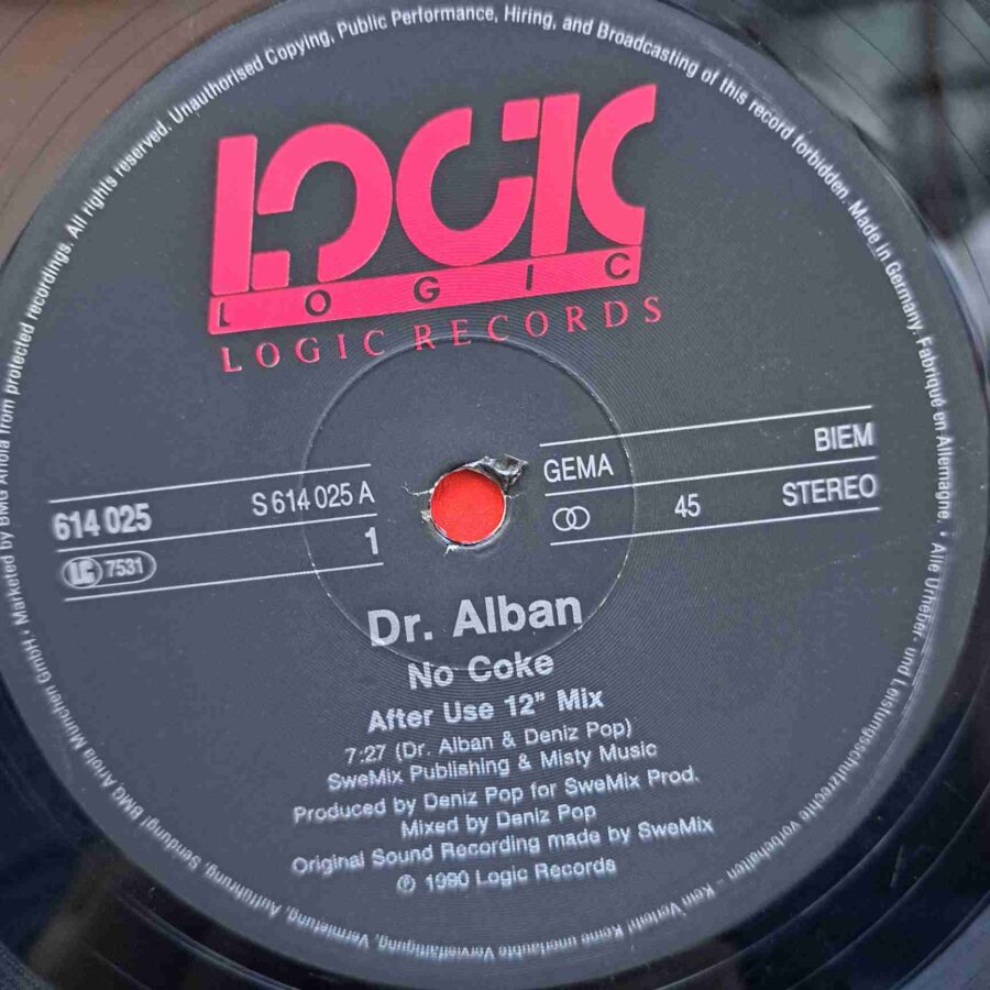 Dr. Alban – No Coke - Disc Vinil MAXI 45 RPM VG+ (lotM)