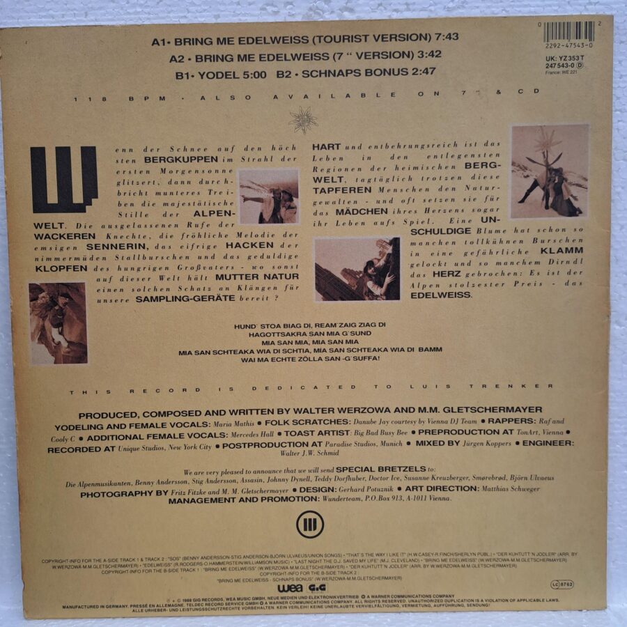 Edelweiss – Bring Me Edelweiss Disc VINIL Maxi VG VG+
