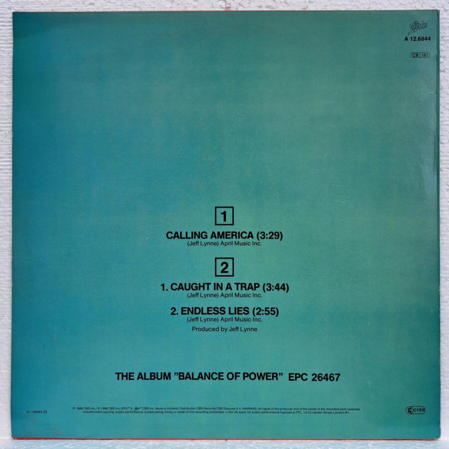 Electric Light Orchestra – Calling America (2) Electric Light Orchestra – Calling America Disc VINIL maxi VG+