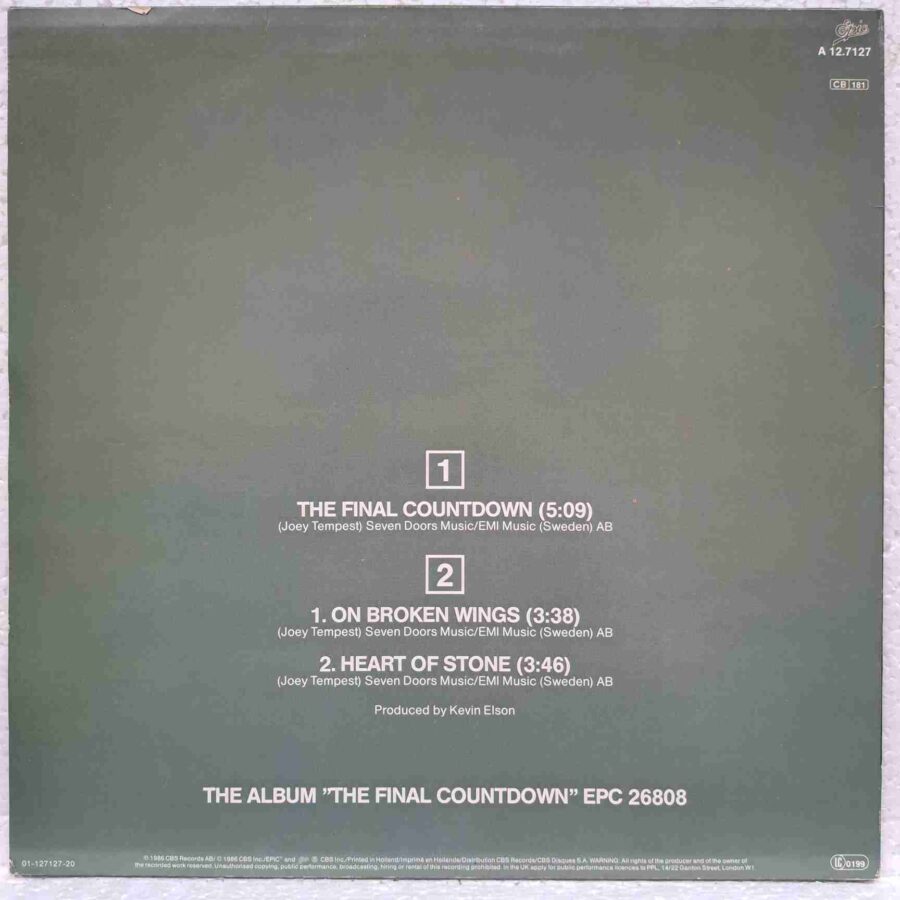 Europe – The Final Countdown (3) Europe – The Final Countdown - Disc Vinil MAXI 45 RPM VG (lotA)