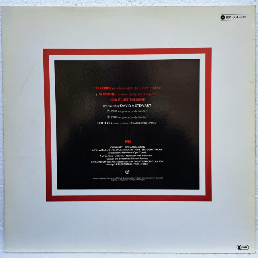 Eurythmics – Sexcrime (Nineteen Eighty · Four) Disc VINIL MAXI VG+ (box8)
