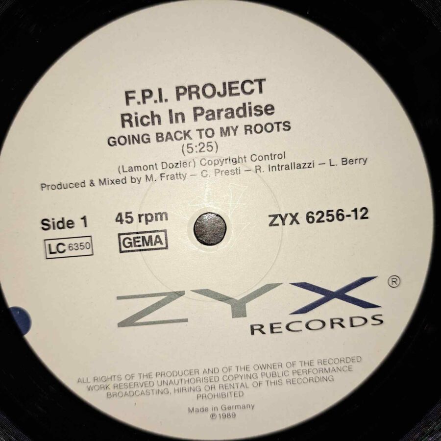 F.P.I. Project – Rich In Paradise - Disc Vinil MAXI 45 VG+ (lotF)