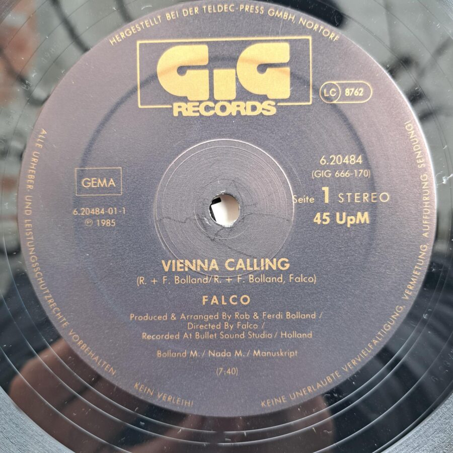 Falco – Vienna Calling (The Metternich Arrival-Mix) Disc VINIL MAXI VG VG+ Falco – Vienna Calling (The Metternich Arrival-Mix) Disc VINIL MAXI VG VG+