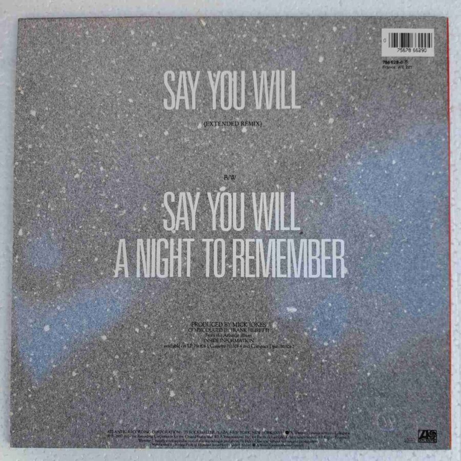 Foreigner – Say You Will (3) Foreigner – Say You Will – Disc Vinil MAXI 45 RPM VG (lotB)