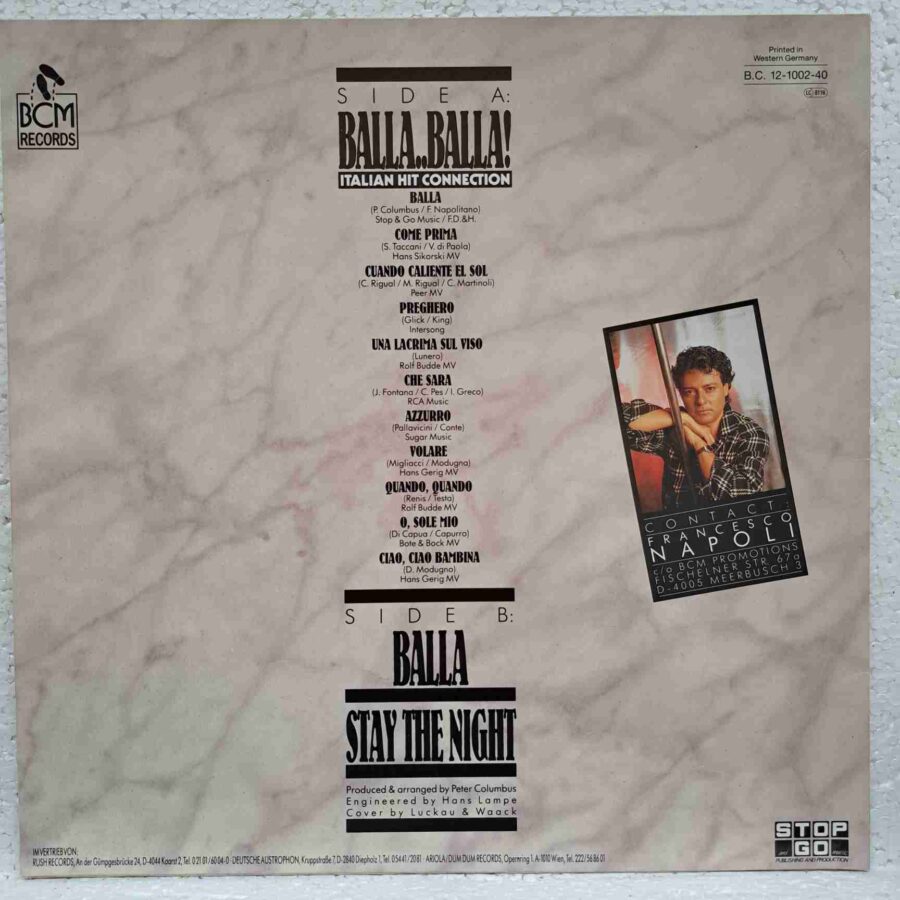 Francesco Napoli – Balla. (3) Francesco Napoli – Balla..Balla! - Disc Vinil MAXI 45 RPM NM