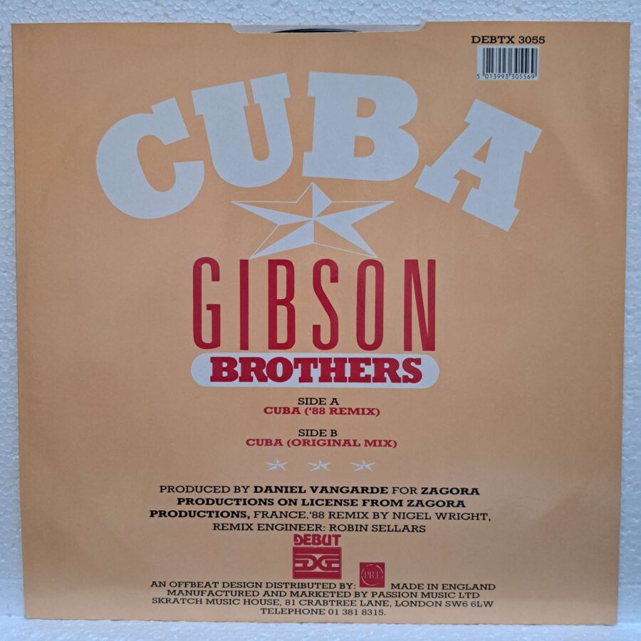 Gibson Brothers – Cuba ('88 Remix) (3) Gibson Brothers – Cuba ('88 Remix) – Disc Vinil MAXI 45 RPM VG+ (lotE)