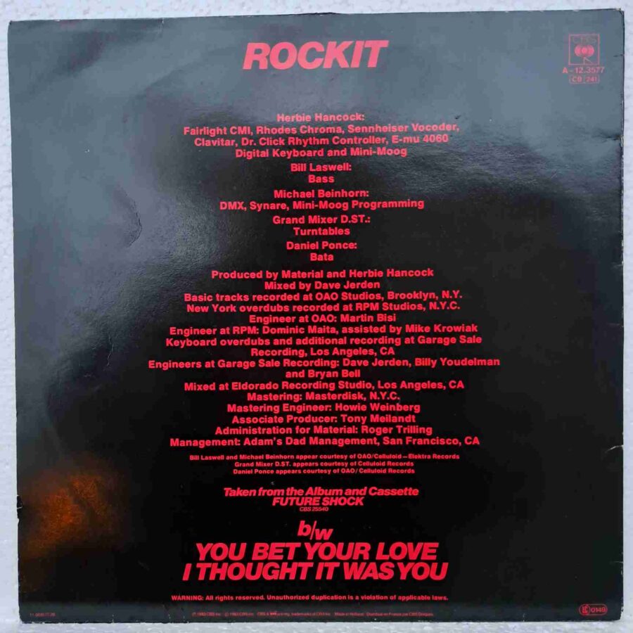 Herbie Hancock – Rockit (Extended Dance Version) – Disc Vinil MAXI 45 RPM VG VG+(lotB) (3) Herbie Hancock – Rockit (Extended Dance Version) – Disc Vinil MAXI 45 RPM VG VG+(lotB)