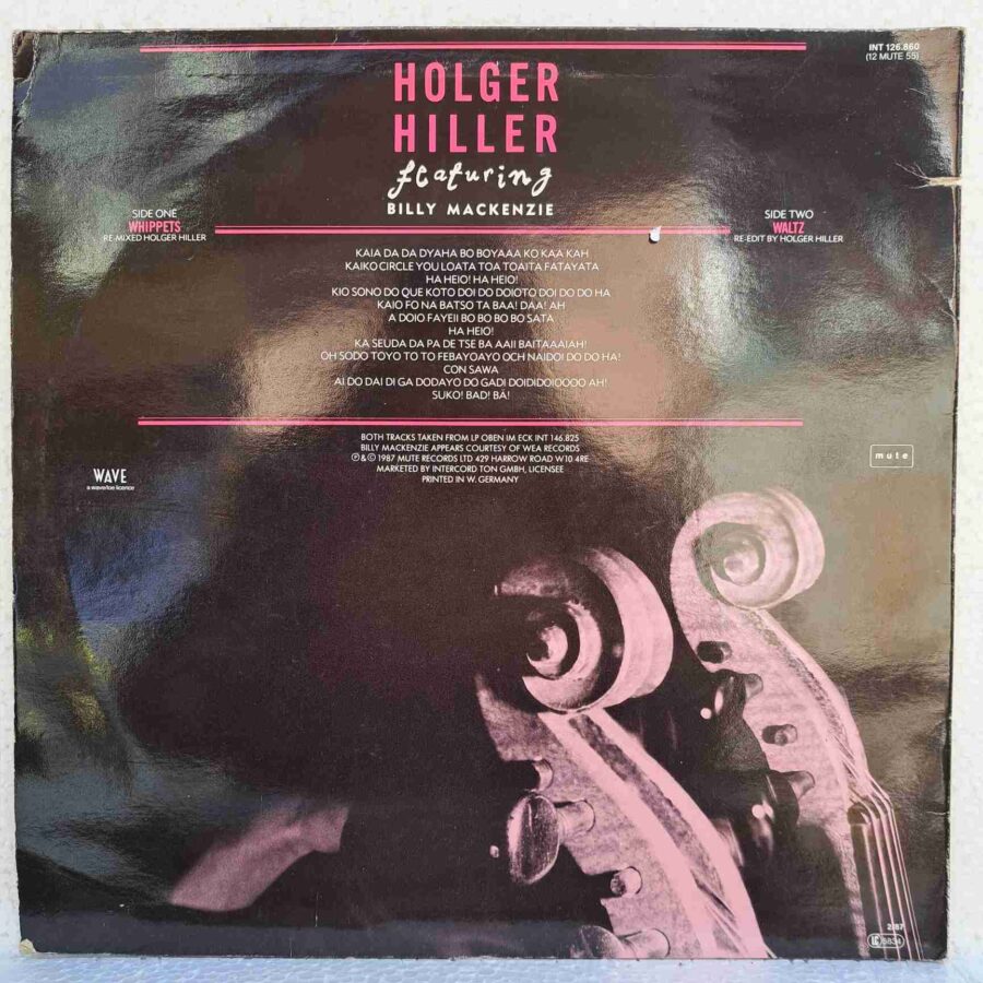 Holger Hiller – Whippets (3) Holger Hiller – Whippets – Disc Vinil MAXI 45 RPM VG VG+ (lotB)