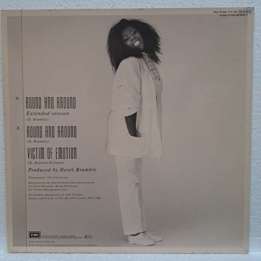Jaki Graham – Round And Around (Extended Version) (3) Jaki Graham – Round And Around (Extended Version) – Disc Vinil MAXI 45 RPM VG+ (lotE)
