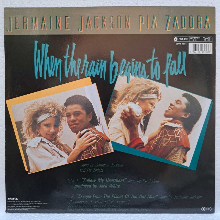 Jermaine Jackson & Pia Zadora – When The Rain Begins To Fall DISC VINIL LP (2) Jermaine Jackson & Pia Zadora – When The Rain Begins To Fall DISC VINIL MAXI VG+ (boxE)
