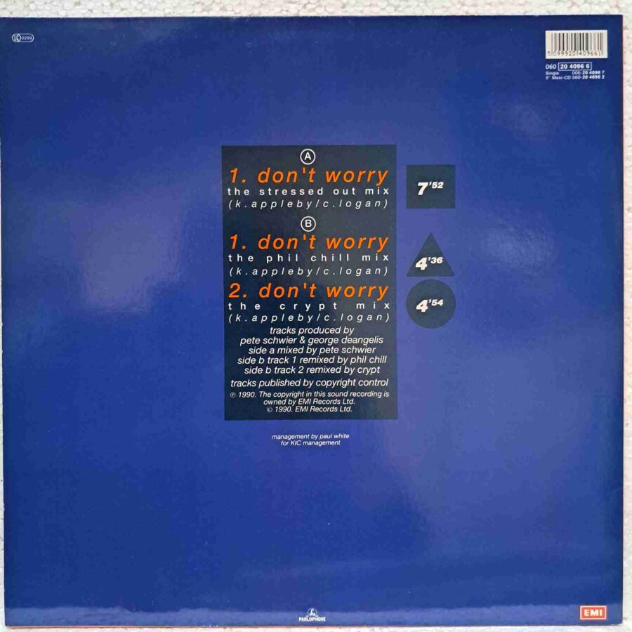 Kim Appleby – Don't Worry – Disc Vinil MAXI 45 RPM VG+ (lotI)