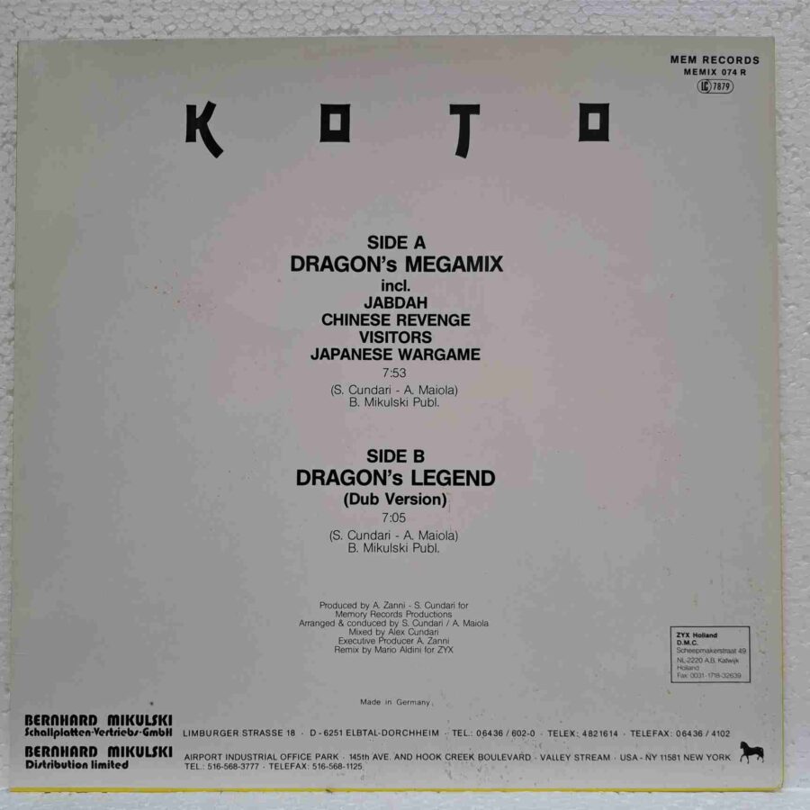 Koto – Dragon's Megamix Disc VINIL MAXI EX