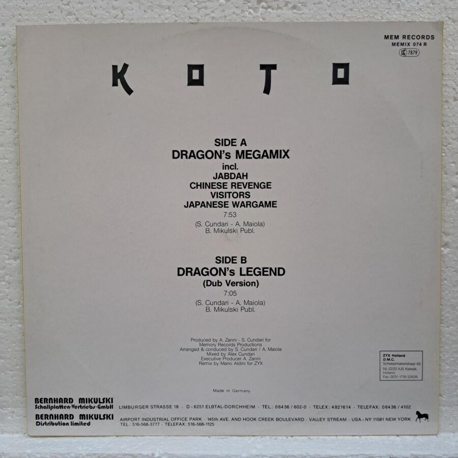 Koto – Dragon's Megamix Disc Vinil maxi VG+ (lotB)