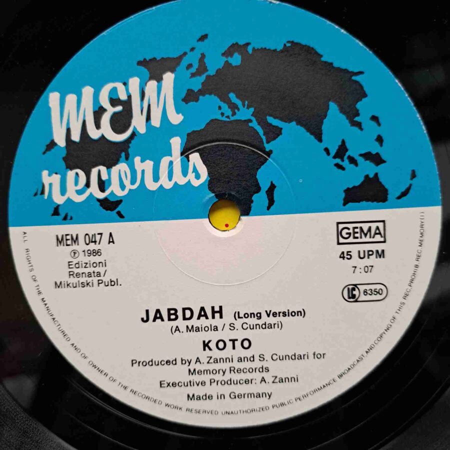 Koto – Jabdah (1) Koto – Jabdah – Disc Vinil MAXI 45 RPM VG+ (lotA)