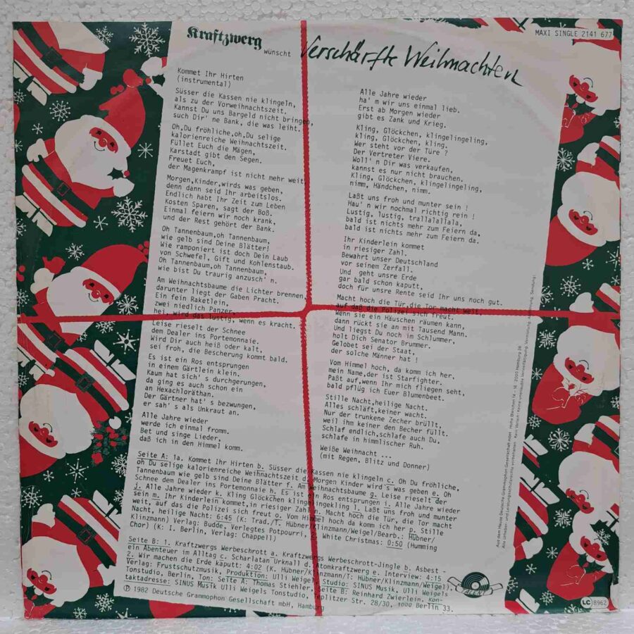 Kraftzwerg – Verschärfte Weihnachten! – Disc Vinil MAXI 45 RPM VG+ (lotB)