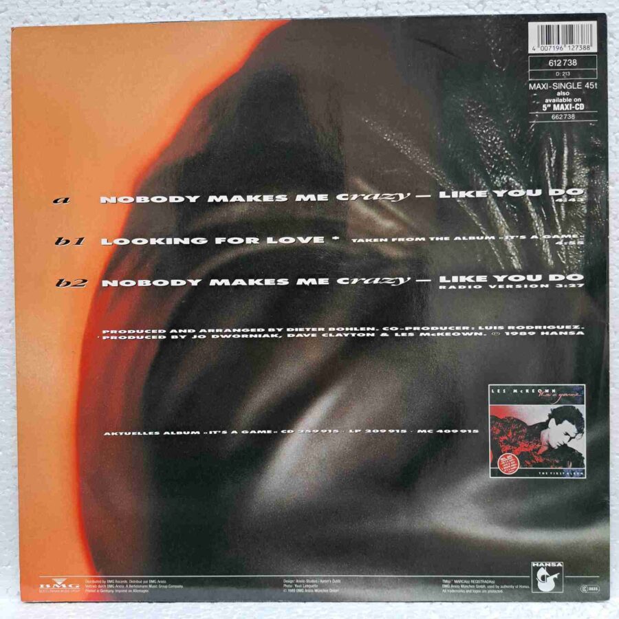 Les McKeown – Nobody Makes Me Crazy (Like You Do) (3) Les McKeown – Nobody Makes Me Crazy (Like You Do) - Disc Vinil MAXI 45 RPM EX