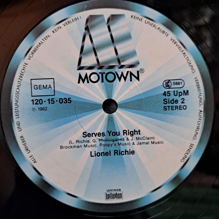 Lionel Richie – Running With The Night (1) Lionel Richie – Running With The Night – Disc Vinil MAXI 45 RPM VG+(lotE)