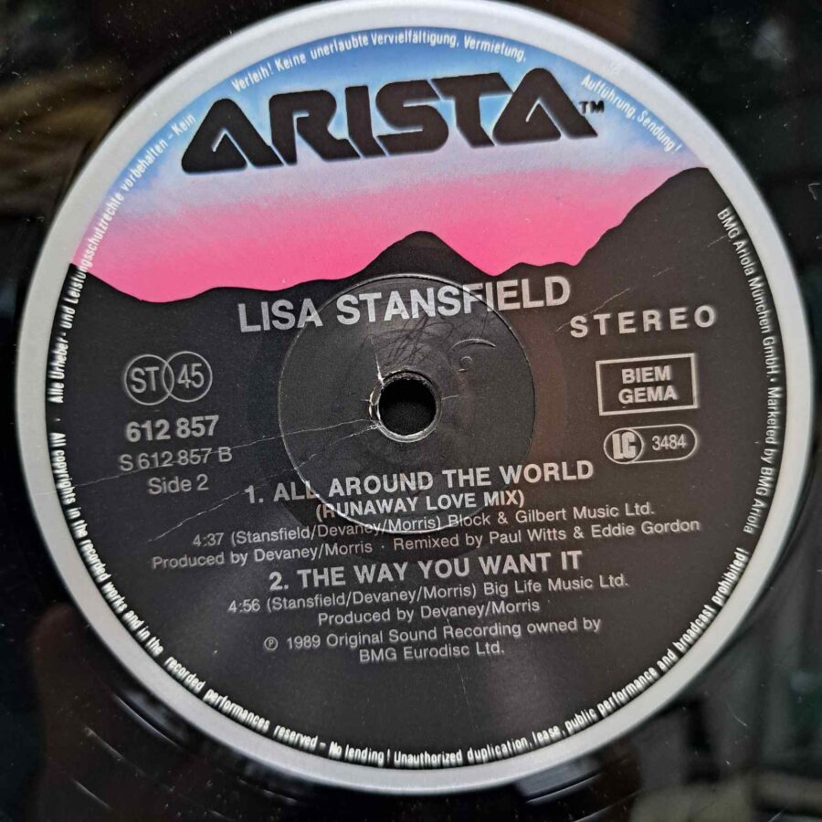 Lisa Stansfield – All Around The World (Around The House Mix) (1) Lisa Stansfield – All Around The World (Around The House Mix) – Disc Vinil MAXI 45 RPM VG+ (lotG)