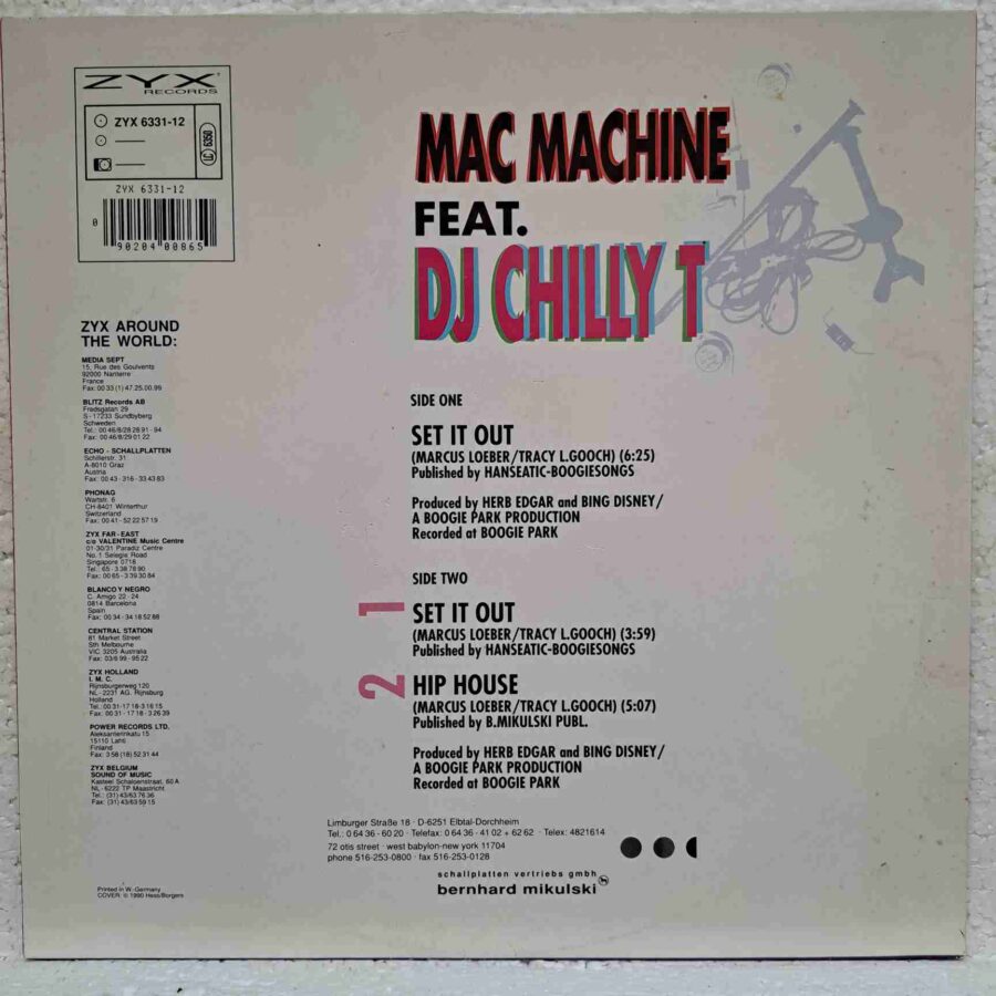 Mac Machine Featuring DJ Chilly T – Set It Out (3) Mac Machine Featuring DJ Chilly T – Set It Out - Disc Vinil MAXI 45 RPM VG (lotK)