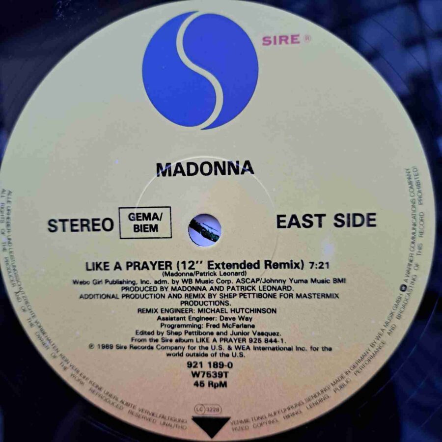 Madonna – Like A Prayer (1) Madonna – Like A Prayer – Disc Vinil MAXI 45 RPM EX