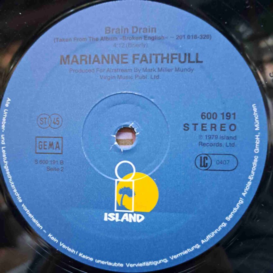 Marianne Faithfull – The Ballad Of Lucy Jordan (1) Marianne Faithfull – The Ballad Of Lucy Jordan – Disc Vinil MAXI 45 RPM VG+ (lotM)