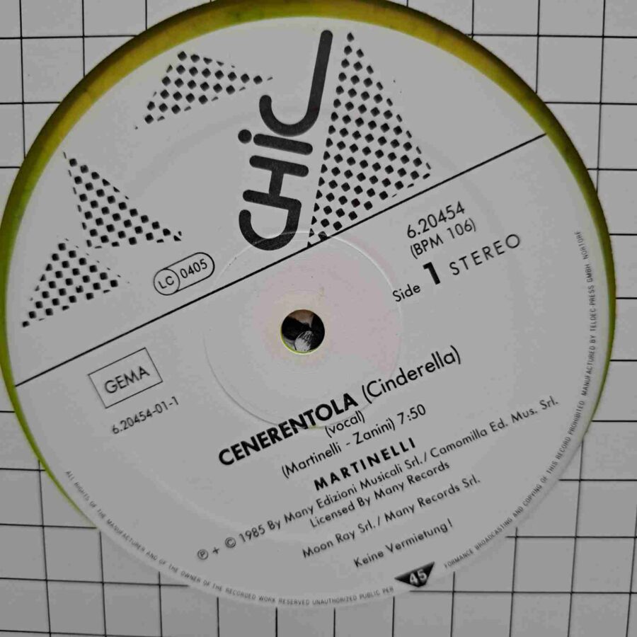Martinelli – Cenerentola (Cinderella) (1) Martinelli – Cenerentola (Cinderella) - Disc Vinil MAXI 45 RPM VG+ (lotM)
