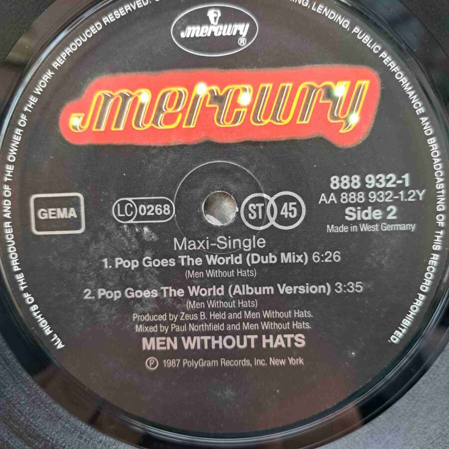 Men Without Hats – Pop Goes The World (1) Men Without Hats – Pop Goes The World – Disc Vinil MAXI 45 RPM VG+ (lotB)