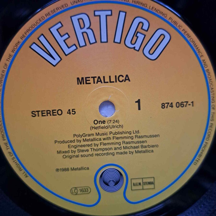Metallica ‎– One DISC VINIL MAXI VG+ (boxF) vezi coperta