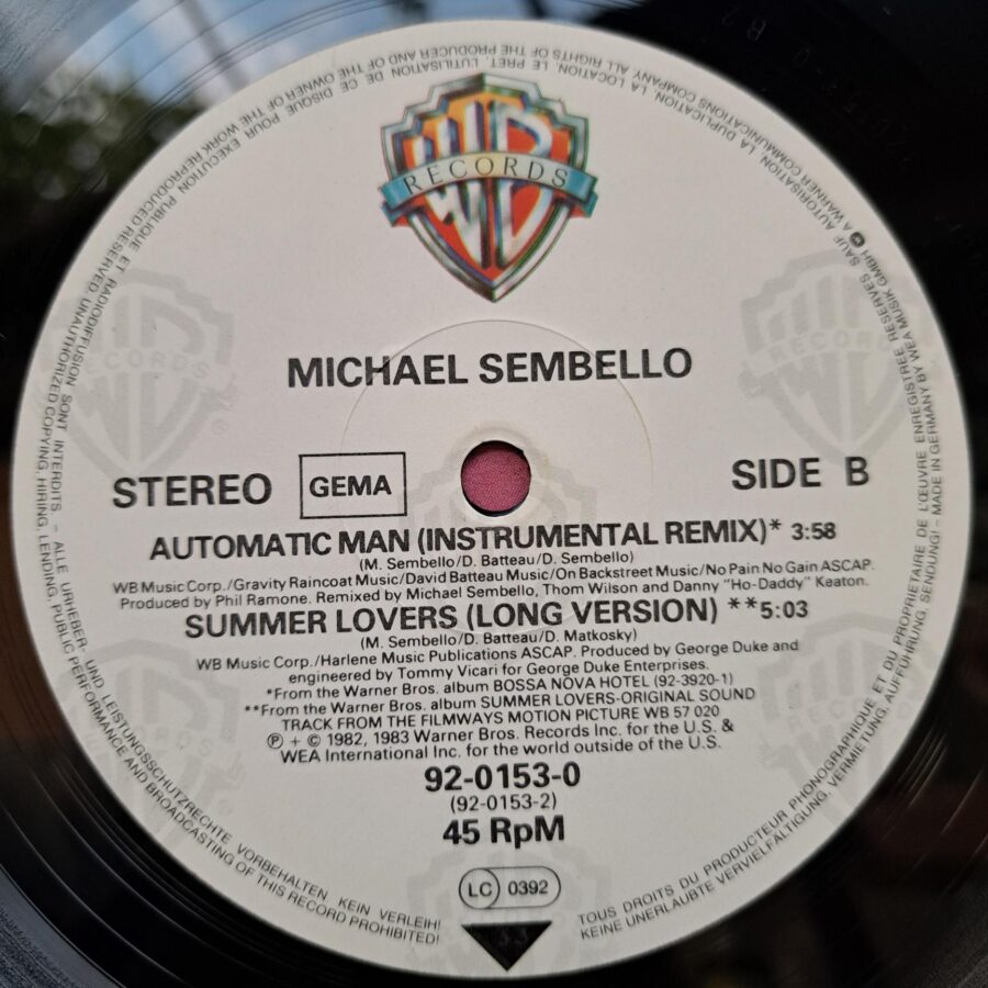 Michael Sembello – Automatic Man (1) Michael Sembello – Automatic Man – Disc Vinil MAXI 45 RPM VG+ (lotE)