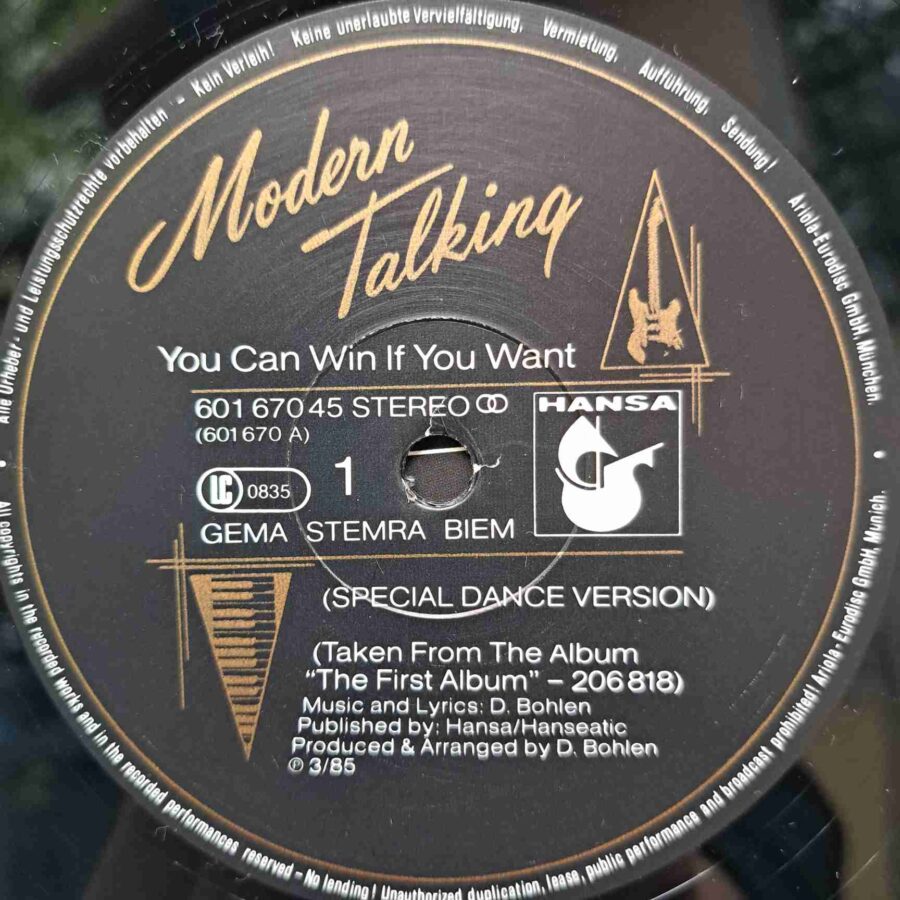 Modern Talking – You Can Win If You Want (Special Dance Version) – Disc Vinil MAXI 45 RPM VG+ (lotM)