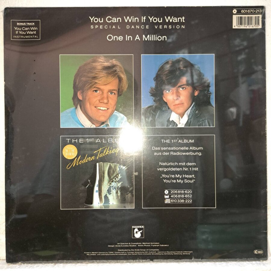 Modern Talking – You Can Win If You Want (Special Dance Version) (1) Modern Talking – You Can Win If You Want (Special Dance Version) – Disc Vinil MAXI 45 RPM VG (lotD) RESIGILAT