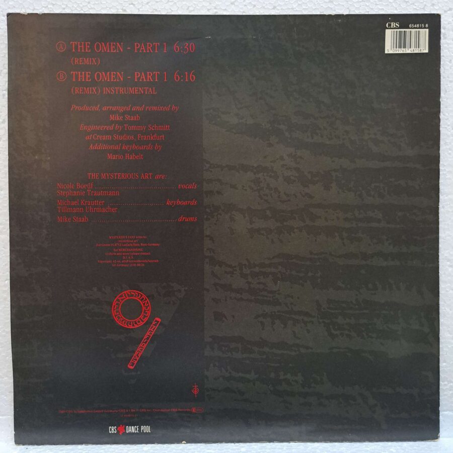 Mysterious Art – Das Omen (Teil 1) (3) Mysterious Art – Das Omen (Teil 1) – Disc Vinil MAXI 45 RPM (lotE)