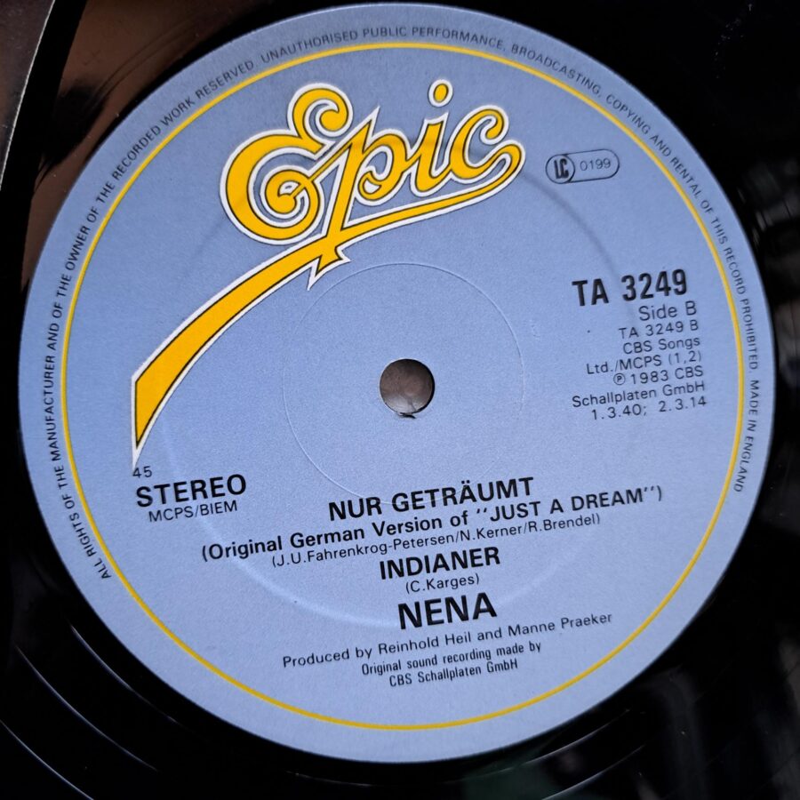 Nena – Just A Dream (Mega Dream Mix) (1) Nena – Just A Dream (Mega Dream Mix) – Disc Vinil MAXI 45 RPM VG+ (lotE)