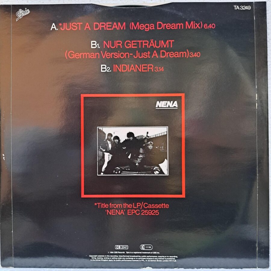 Nena – Just A Dream (Mega Dream Mix) (3) Nena – Just A Dream (Mega Dream Mix) – Disc Vinil MAXI 45 RPM VG+ (lotE)
